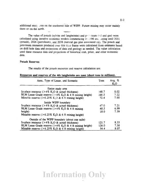 Information Only - Waste Isolation Pilot Plant - U.S. Department of ...