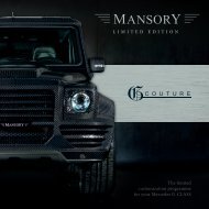 The limited customization programme for your Mercedes ... - Mansory