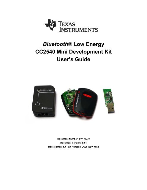 CC2540 Mini Development Kit User's Guide (Rev. A) - myGolfBuddy