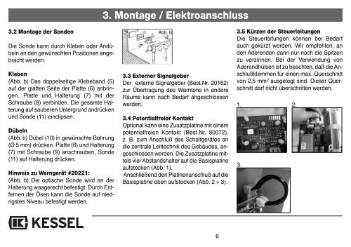 WarngerÃ¤t mit Elektrodensonde (20 220) oder optischer ... - Kessel