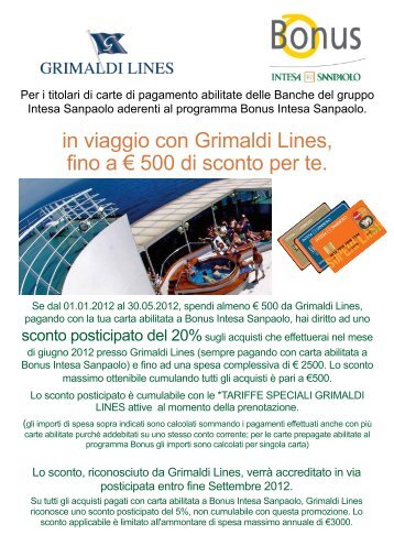 in viaggio con Grimaldi Lines, fino a € 500 di sconto per te.