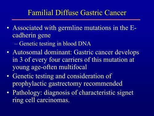 GASTRIC CANCER Risk Factors And Pathology