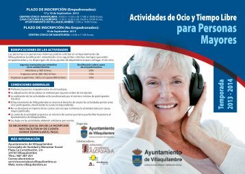 actividades de ocio para personas mayores (diptico) - Ayuntamiento ...