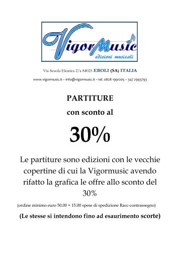 OFFERTE CON SCONTO AL 30% - VigorMusic