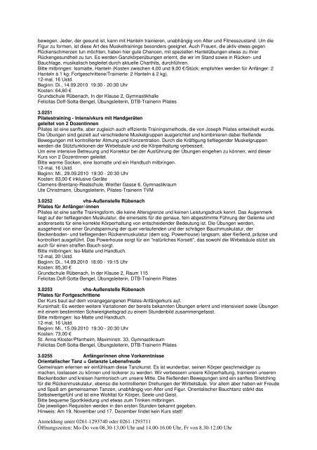 Fachbereich 1: Gesellschaft - Volkshochschule Koblenz