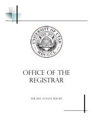 Registrar - Student Affairs - University of Utah