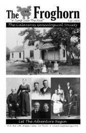 Fall 2008 - Calaveras Genealogical Society
