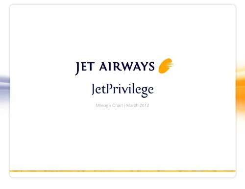 Jet Airways Redeem Miles Chart
