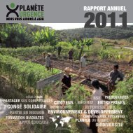 Rapport d'activitÃ© annuel de l'association - PlanÃ¨te Urgence