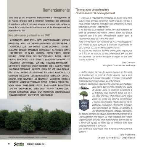 Rapport d'activitÃ© annuel de l'association - PlanÃ¨te Urgence