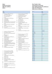 Index Inhaltsverzeichnis Table des matiÃ¨res Indice Part Number ...