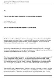 Learning from the Recovery of the Marcos Assets - Philippine ...