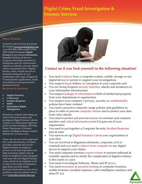 Pramid Brochure - Pyramid Cyber Security & Forensic