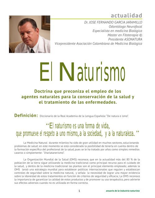 importancia del naturismo - Asonatura