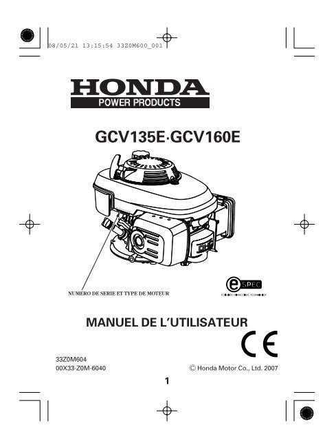 Robinet essence pour moteur Honda GCV135, GCV160