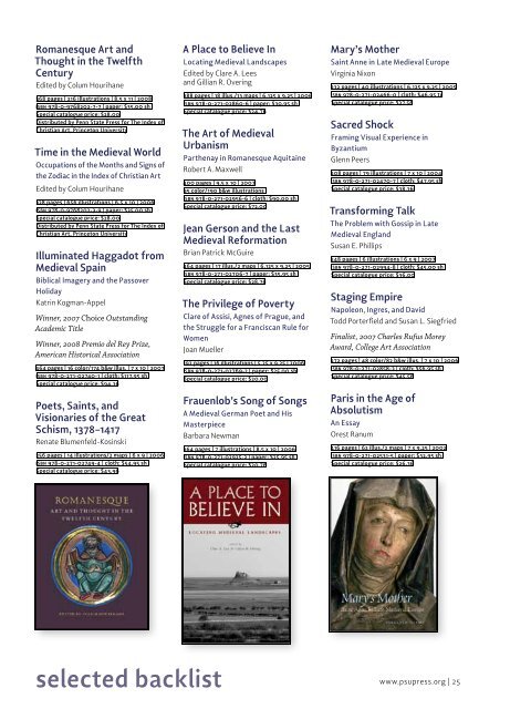 Download the Catalog (PDF) - Pennsylvania State University Press