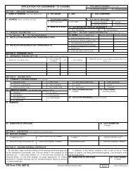 DD Form 1746, Application for Assignment to ... - Air Force Housing