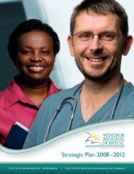 Strategic Plan 2008Ã¢Â€Â“2012 - Windsor Regional Hospital