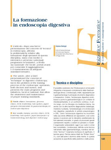 La formazione in endoscopia digestiva - Sied