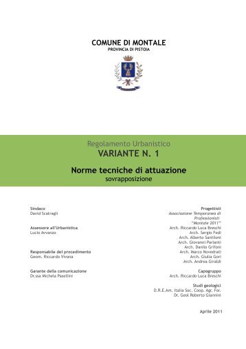 NTA RU VARIANTE 1 - Comune di Montale