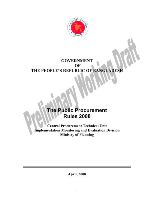 The Public Procurement Rules 2008 - LGED