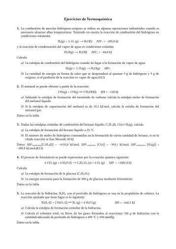 Problemas de TermoquÃ­mica