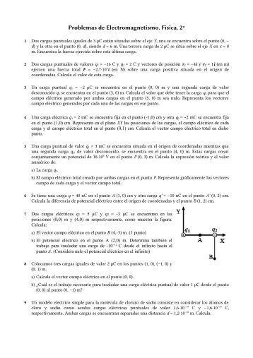 Problemas de Electromagnetismo. FÃ­sica. 2Âº