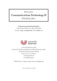 Exercises Communications Technology II WS 2010/2011