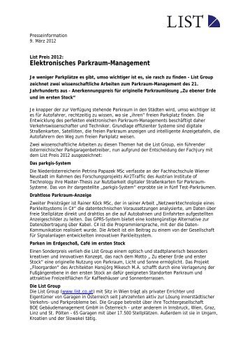 Elektronisches Parkraum-Management - Dr. Viktor Bauer