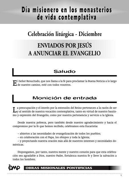 Enviados por JesÃºs a anunciar el Evangelio - Obras Misionales ...
