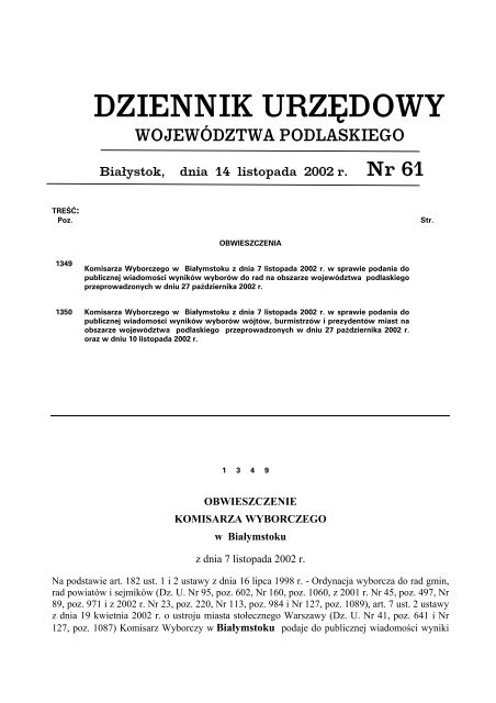 DZIENNIK URZĘDOWY