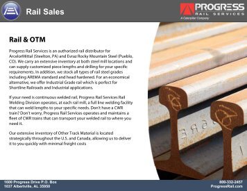 Rail Sales - Progress Rail Services