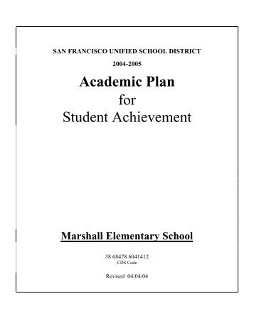 Academic Plan for Student Achievement - SFUSD