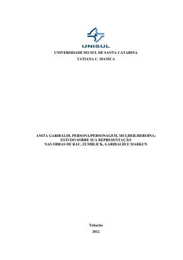 universidade do sul de santa catarina tatiana c. manica ... - Unisul