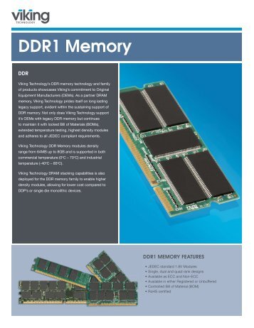 DDR1 Product Brief - Viking Technology