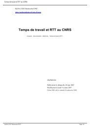 Temps de travail et RTT au CNRS - SGEN CFDT Recherche EPST