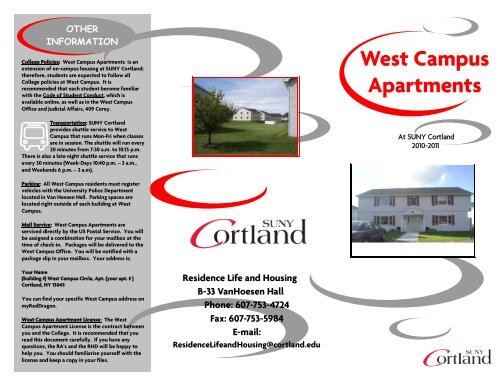 West Campus Apartments Suny Cortland