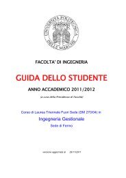 guida - FacoltÃ  di Ingegneria - UniversitÃ  Politecnica delle Marche