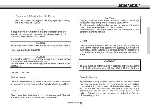 SERVICE MANUAL SERVICE MANUAL - Gas Gas