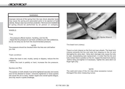 SERVICE MANUAL SERVICE MANUAL - Gas Gas