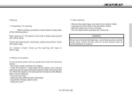 SERVICE MANUAL SERVICE MANUAL - Gas Gas