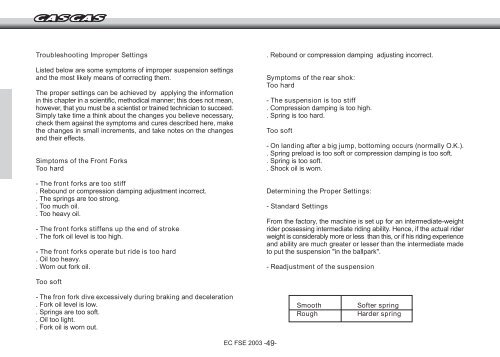 SERVICE MANUAL SERVICE MANUAL - Gas Gas