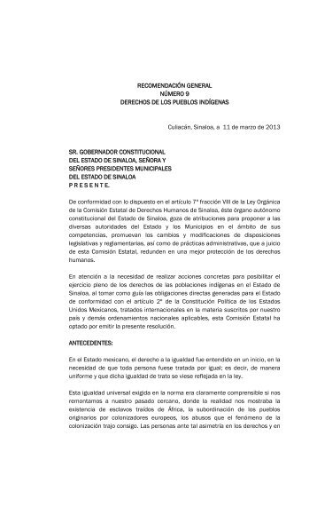 No. 9 - ComisiÃ³n Estatal de Derechos Humanos