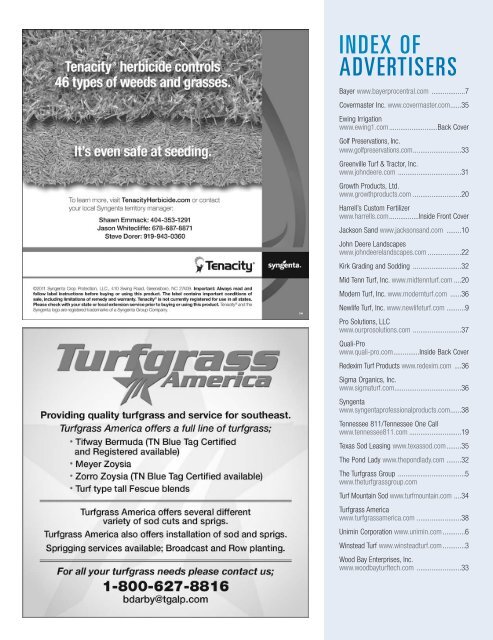 The Official Publication of the Tennessee Turfgrass Association, the ...