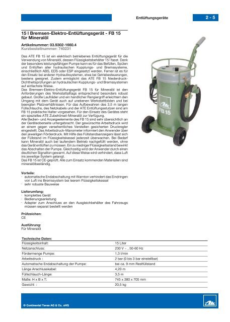 ATE Werkzeug Katalog - Hostettler Autotechnik AG