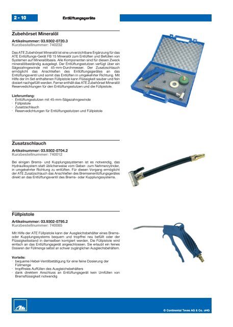 ATE Werkzeug Katalog - Hostettler Autotechnik AG