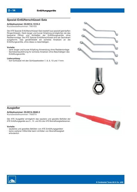 ATE Werkzeug Katalog - Hostettler Autotechnik AG