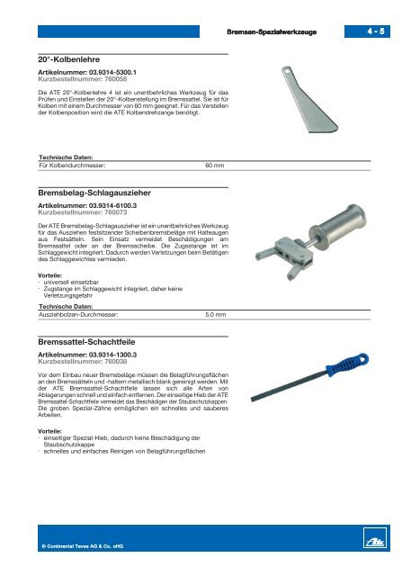 ATE Werkzeug Katalog - Hostettler Autotechnik AG