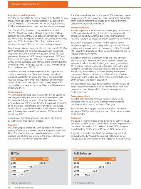 Punch Taverns plc 2007 Annual Report and Financial Statements