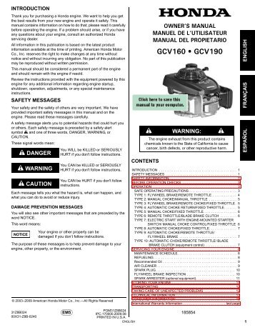 Honda Engines Pièces & Accessoires - Honda-engines-eu.com